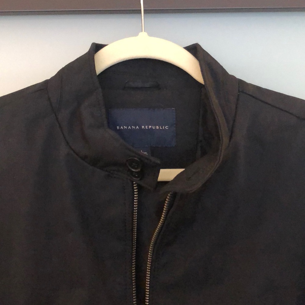 Banana Republic Lined Zip Up Jacket with Button Collar and Cuffs